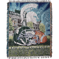 Michigan State OFFIcIAL collegiate Home Field Advantage Woven Tapestry Throw(D0102HHMIQA)