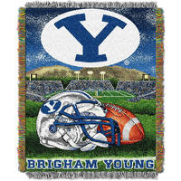 BYU OFFIcIAL collegiate Home Field Advantage Woven Tapestry Throw(D0102HHM90g)