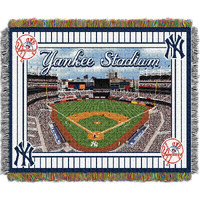 Yankees OFFIcIAL MLB Stadium Woven Tapestry Throw Blanket 48 x 60(D0102H94BVW)