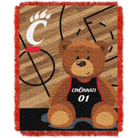 Cincinnati OFFICIAL Collegiate "Half Court" Baby Woven Jacquard Throw(D0102HHB16G.)