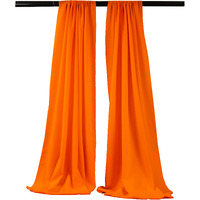 LA Linen Pack-2 Polyester Poplin Backdrop Drape 96-Inch Wide by 58-Inch High, Orange