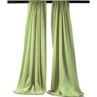 LA Linen Pack-2 Polyester Poplin Backdrop Drape 96-Inch Wide by 58-Inch High, Sage
