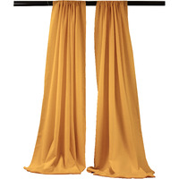 LA Linen Pack-2 Polyester Poplin Backdrop Drape 96-Inch Wide by 58-Inch High, Gold