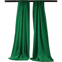 LA Linen Pack-2 Polyester Poplin Backdrop Drape 96-Inch Wide by 58-Inch High, Emerald Green