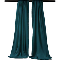 LA Linen Pack-2 Polyester Poplin Backdrop Drape 96-Inch Wide by 58-Inch High, Dark Teal