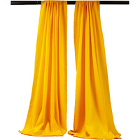 LA Linen Pack-2 Polyester Poplin Backdrop Drape 96-Inch Wide by 58-Inch High, Dark Yellow