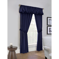 Prescott Rod Pocket Curtain Panel Window Dressing Set Measuring 80 x 63 in Navy