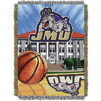 James Madison OFFIcIAL collegiate Home Field Advantage Woven Tapestry Throw(D0102HH1LQW)