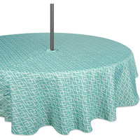 DII Aqua Diamond Outdoor Tablecloth With Zipper 60 Round