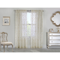 Grandeur Pole Top Curtain Panel Window Dressing 52 x 63 in Cream