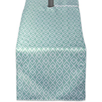 DII Aqua Diamond Outdoor Table Runner With Zipper