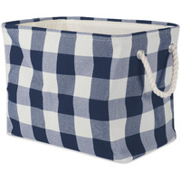 DII Polyester Bin Buffalo Check Off White / Navy Rectangle Medium