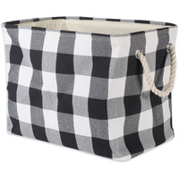 DII Polyester Bin Buffalo Check White / Black Rectangle Medium
