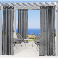 No Se'em Grommet Curtain Panel Window Dressing 50 x 108 in Black