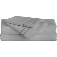 Furinno Angeland Vienne 3-Piece Microfiber Bed Sheet Set, Twin XL, Grey