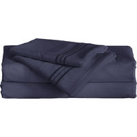 Furinno Angeland Vienne 3-Piece Microfiber Bed Sheet Set, Twin XL, Navy Blue