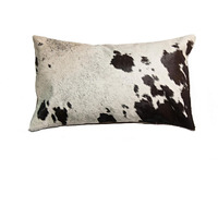 18" X 18" X 5" Salt And Pepper Chocolate And White Cowhide  Pillow