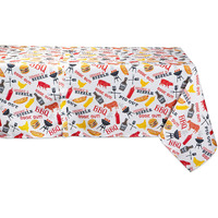 DII Bbq Fun Print Outdoor Tablecloth With Zipper