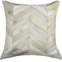 18" X 18" X 5" Enchanting Natural Torino Kobe Cowhide  Pillow