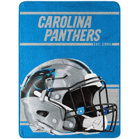 Carolina Panthers Blanket 46x60 Micro Raschel Run Design Rolled
