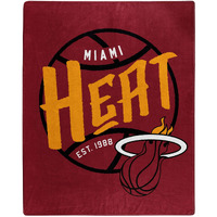 Miami Heat Blanket 50x60 Raschel Blacktop Design - Special Order