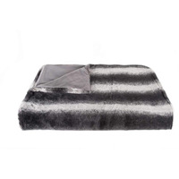 50" X 60" Irving Charcoal White Fur   Throw