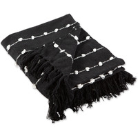 DII Black Woven Loop  Throw
