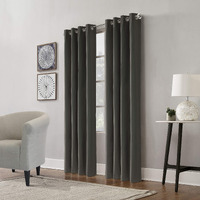 Edison Grommet Curtain Panel Window Dressing 52 x 84 in Charcoal
