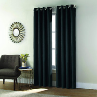 Shadow Grommet Curtain Panel Window Dressing 52 x 95 in Black
