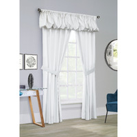 Prescott Rod Pocket Curtain Panel Window Dressing Set 80 x 84 in White