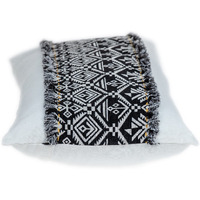 Black And White Patched Throw Pillow