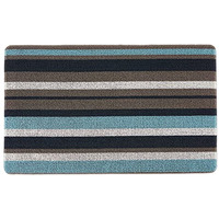 DII Blue And Gray Stripe Tufted Loop Textilene Mat 17.75x29.5 inches