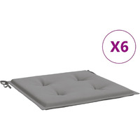 vidaXL Garden Chair Cushions 6 pcs Gray 15.7"x15.7"x1.2" Fabric