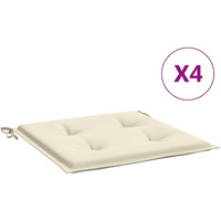vidaXL Garden Chair Cushions 4 pcs Cream 19.7"x19.7"x1.2" Fabric
