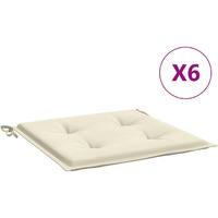 vidaXL Garden Chair Cushions 6 pcs Cream 19.7"x19.7"x1.2" Fabric