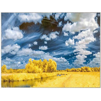 Gold Fields Backdrop Tapestry Landscape Bedroom Decorative Wall Tapestry Room Bedside Tapestry Painting Wall Art, 43x59 inch