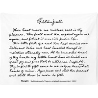 Tagore Poetry Tapestry English Background Tapestry Bedroom Rental Dormitory Decorative Wall Cloth Tapestry, 29x39 inch