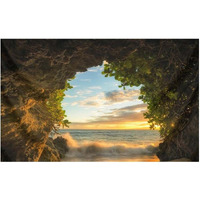 Nature Cave Wall Tapestry Beach Landscape Tapestry Bedroom Hotel Restaurant Decorative Backdrop, 51x70 inch