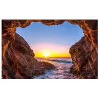 Nature Cave Wall Tapestry Beach Landscape Decorative Tapestry Bedroom Hotel Restaurant Backdrop, 51x70 inch