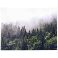 Misty Forest Wall Tapestry Bedroom Rental Dormitory Backdrop Decorative Wall Cloth Tapestry, 29x39 inch