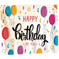 Happy Birthday Tapestry Photo Backdrop Balloon Hanging Blankets Party Decorate Wall Tapestry, 51x59 inch