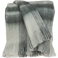 Transitional Gray and White Woven Handloom Throw