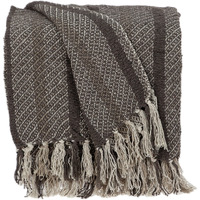Brown and Taupe Striped Woven Handloom Throw