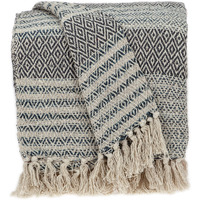 Beige and Taupe Diamond Weave Handloom Throw
