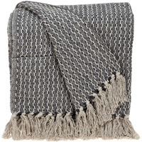 Beige and Black Transitional Woven Handloom Throw Blanket