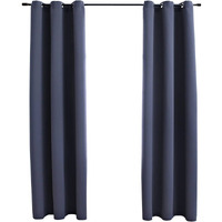 vidaXL Blackout Curtains with Rings 2 pcs Anthracite 37"x63" Fabric