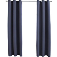 vidaXL Blackout Curtains with Rings 2 pcs Anthracite 37"x84" Fabric