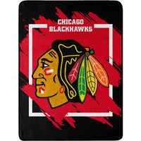 Chicago Blackhawks Blanket 46x60 Micro Raschel Dimensional Design Rolled Special Order