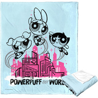 WB  POWERPUFF gIRLS, Saving the World, Silk Touch Throw Blanket, 50x60(D0102H21g9U)