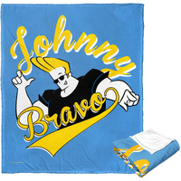 cartoon Networks Johnny Bravo Silk Touch Throw Blanket, 50 x 60, Varsity Johnny(D0102H21QFA)